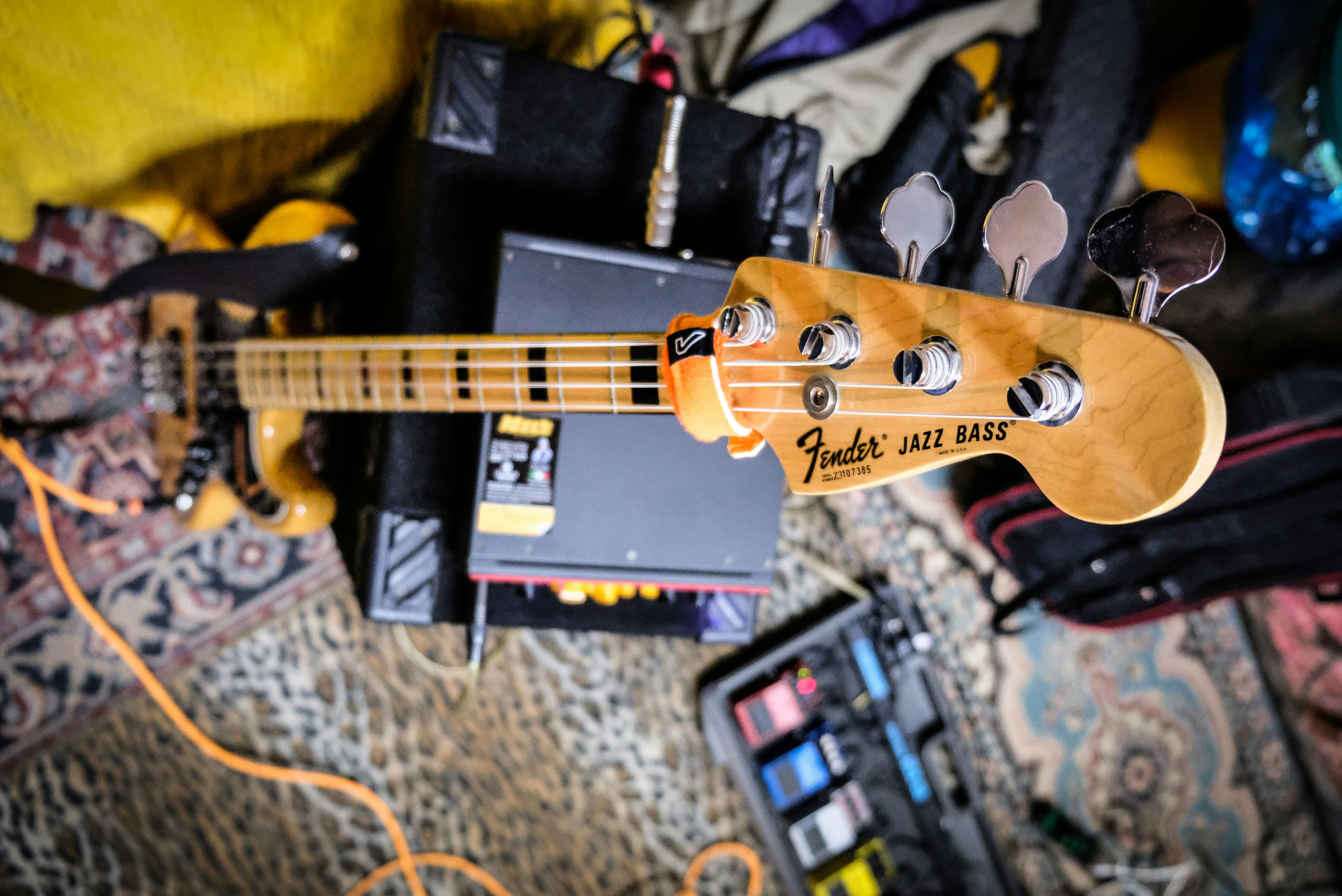 bass guitar and pedals
